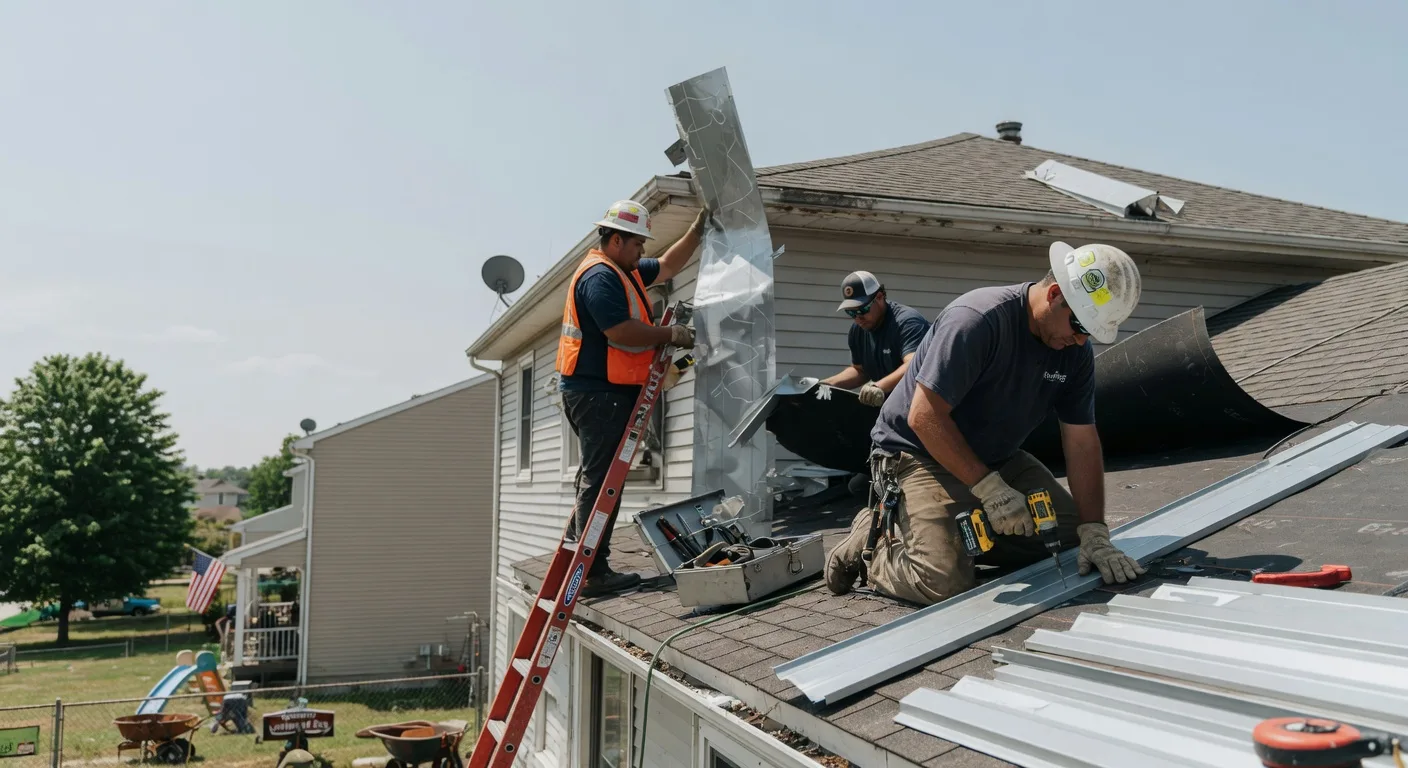 Storm Damage Metal Roof Repair in Westmoreland, KS